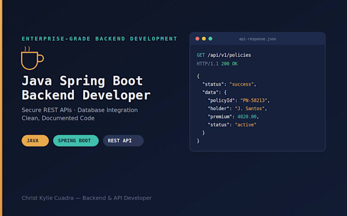 develop java spring boot backend applications and rest apis