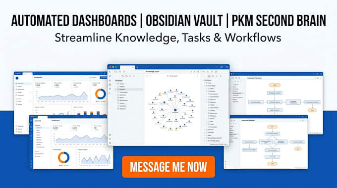 build an automated dashboard, obsidian vault, pkm second brain and workflows