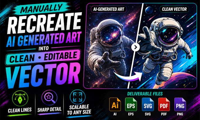 manually recreate ai generated art into clean editable vector