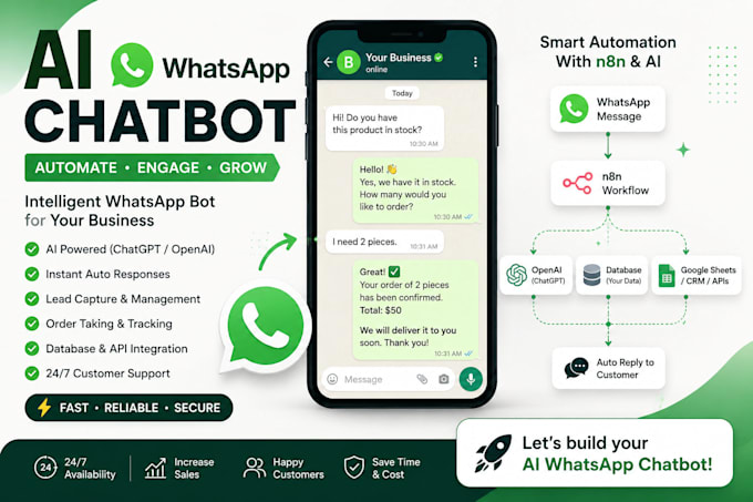 create whatsapp auto reply chatbot with database integration