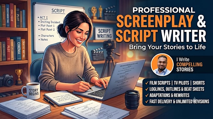 write a professional cinema screenplay and movie script