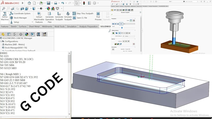 create cnc programming, gcode, 3d product design and cnc machining