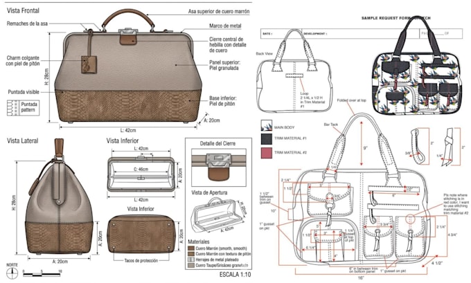 do handbag backpack tote and purse design concepts with tech packs