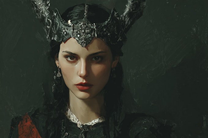 paint a dark fantasy portrait
