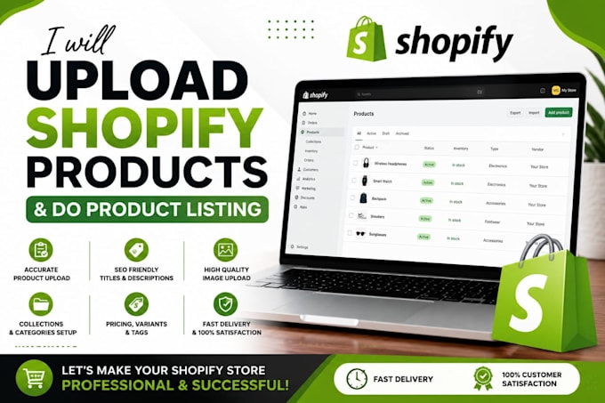 do shopify product listing, upload products