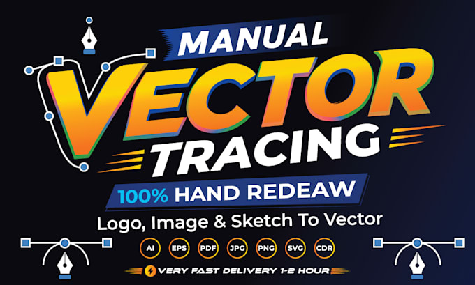redraw , refine and convert logo to vector