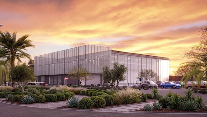 render 3d photorealistic luxury 3d warehouse commercial factory architecture
