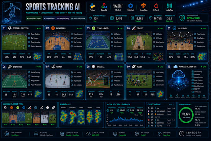 develop sports tracking, computer vision, opencv python, yolo player analytics