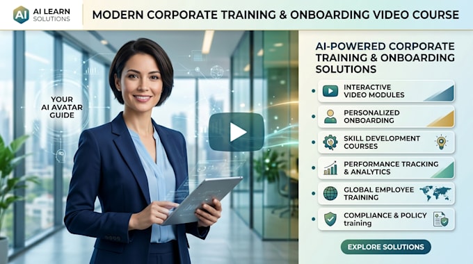 create ai video for corporate training , elearning course video, ai spokesperson