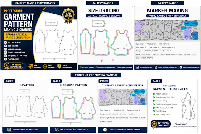 create garment pattern grading marker making and fabric consumption