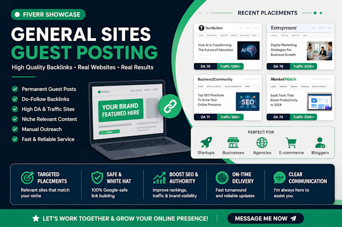 build powerful backlinks on premium general websites