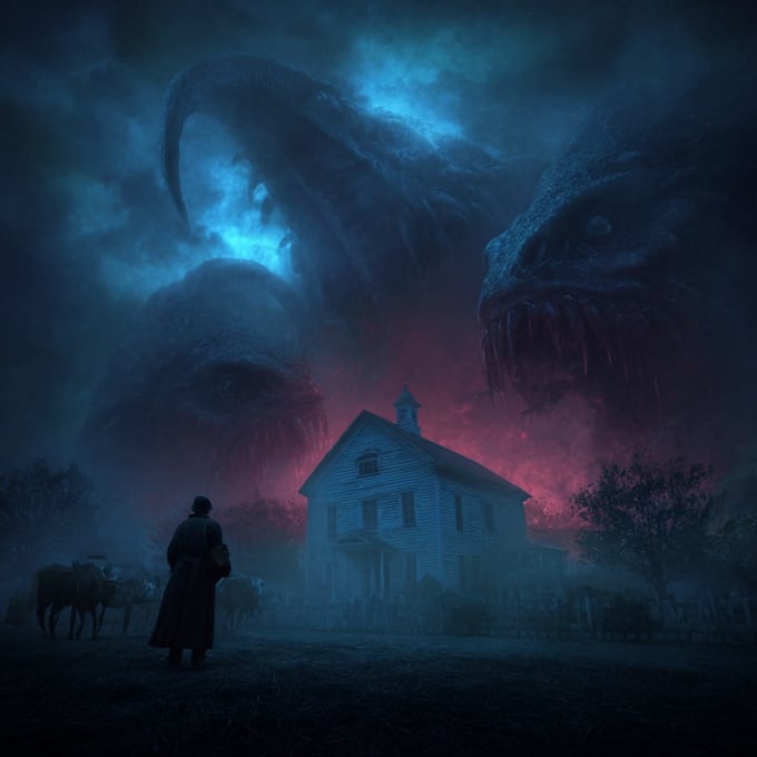 create cinematic fantasy horror concept art
