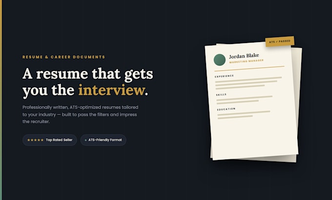 create a professional ats friendly resume and CV
