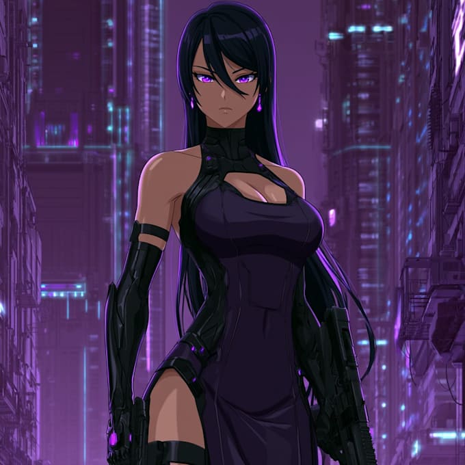 design anime character , cyberpunk character
