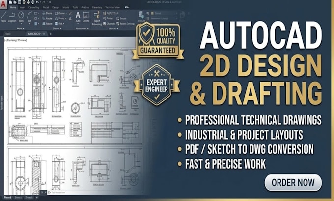 convert PDF, image or sketch to autocad 2d drawing and floor plan