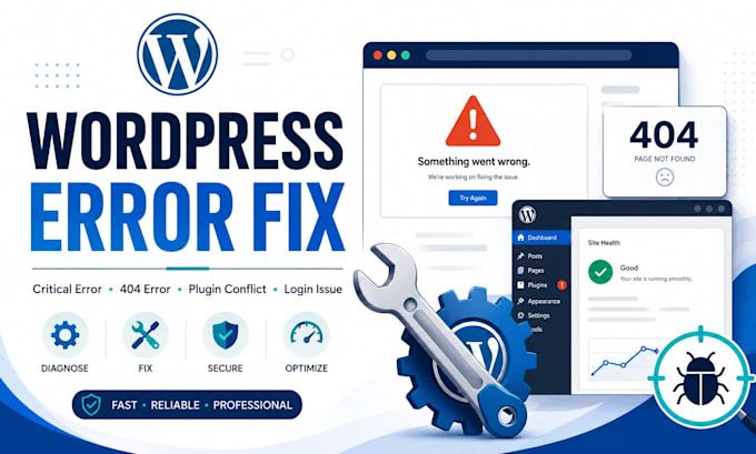 fix wordpress critical errors, bugs, login and plugin issues