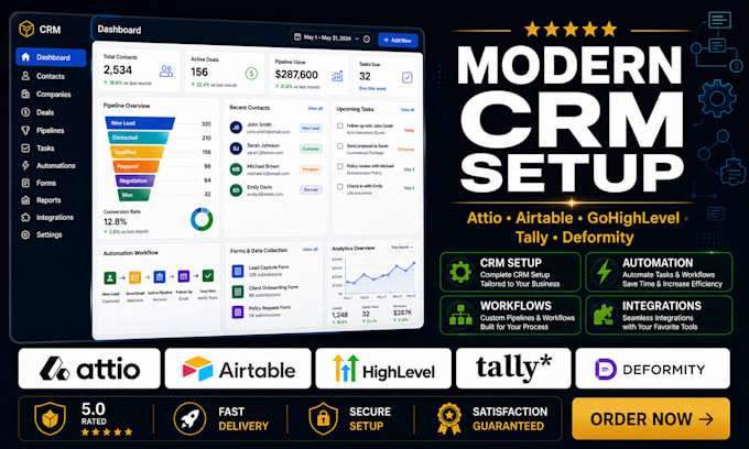 setup attio airtable gohighlevel tally forms deform attio tally CRM for startups