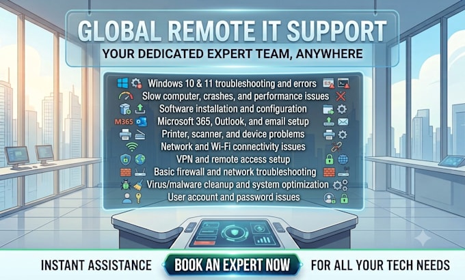 provide remote IT support and windows troubleshooting