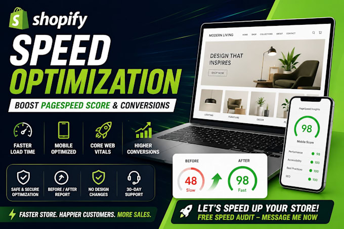 do shopify speed optimization to boost pagespeed score and conversions