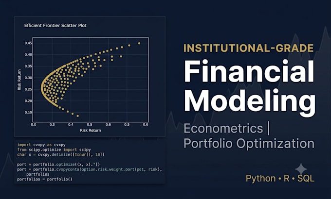 build financial models, portfolio optimization using python