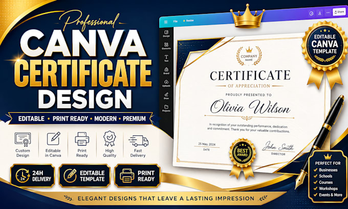 design editable canva certificates for any event