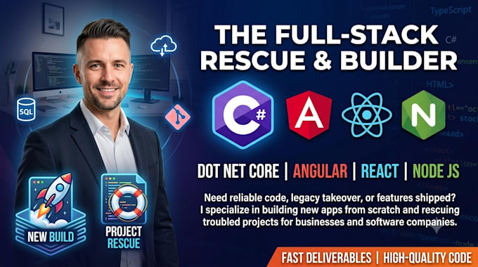 do full stack web development in dot net core angular react