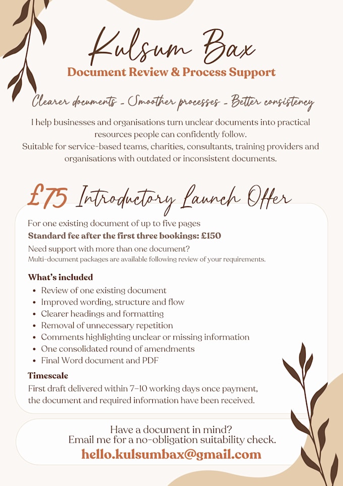 review and improve your sop, process guide or business document