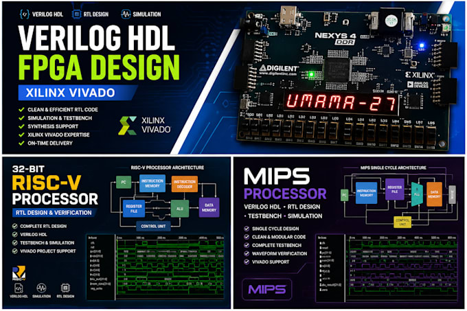 design verilog hdl and fpga rtl projects using xilinx vivado