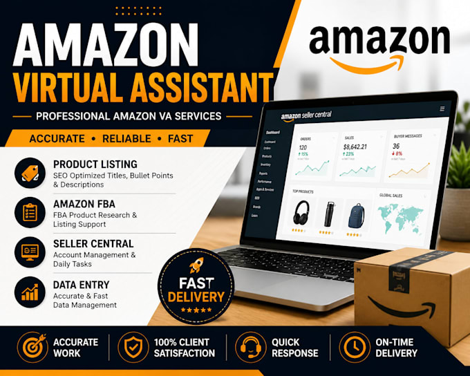 be your amazon virtual assistant for product listing and store support