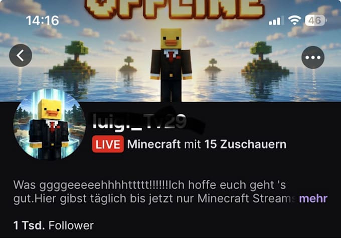 push your twich with follower and live viewer