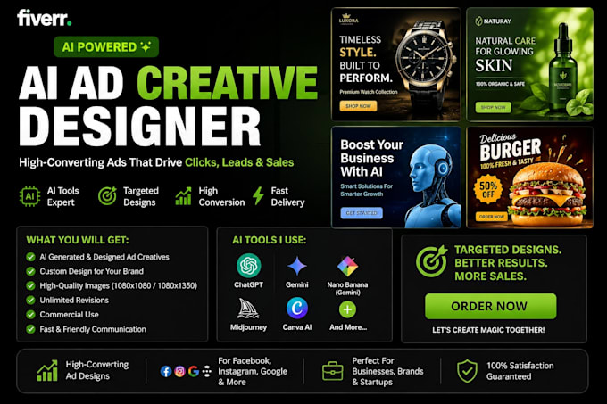 create high converting ai ad creatives for facebook, instagram and google ads