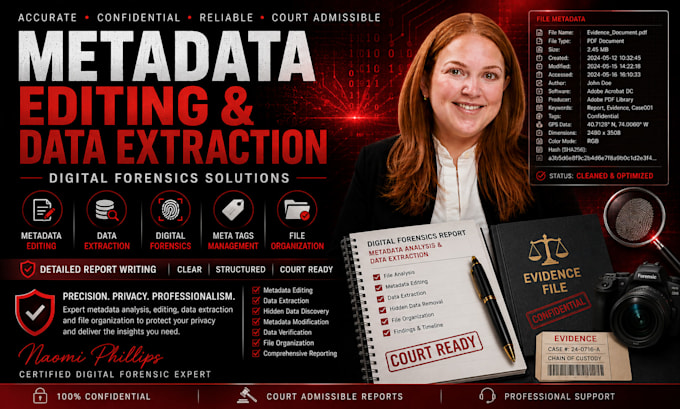do metadata editing, data extraction for files, video and images with report