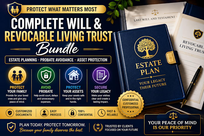prepare your complete will and revocable living trust bundle