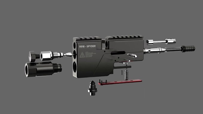 create realistic 3d industrial, 3d mechanical product assembly animation