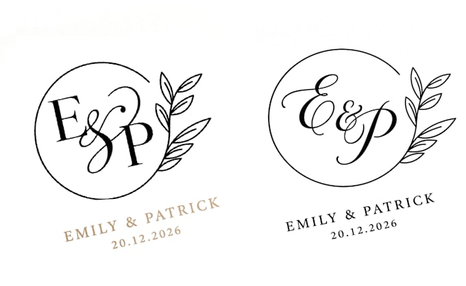 create a elegant wedding, initials, monogram logo design