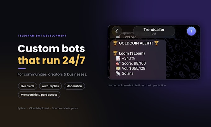 build a custom telegram bot for your business or community