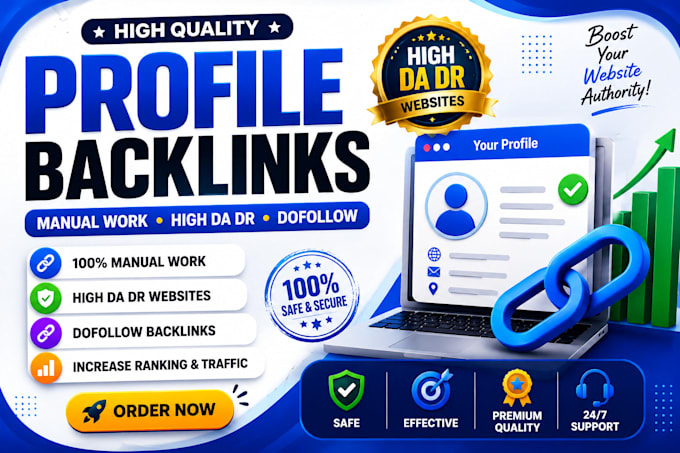 100 manual high da DR profile backlinks