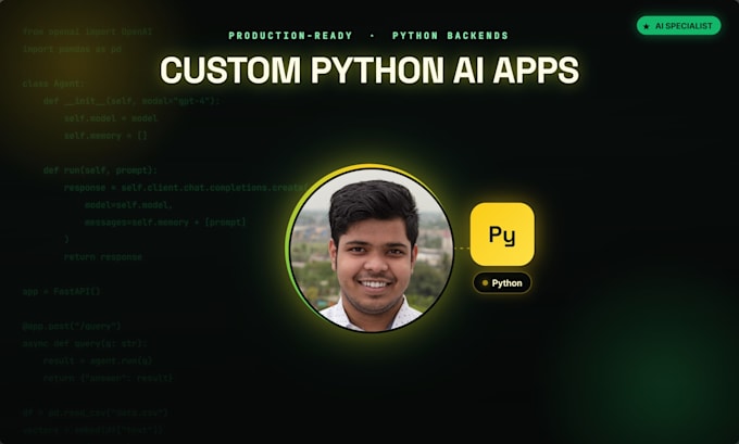 develop custom python ai apps and API integrations