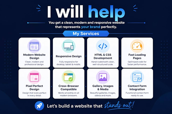design a responsive HTML CSS website landing page