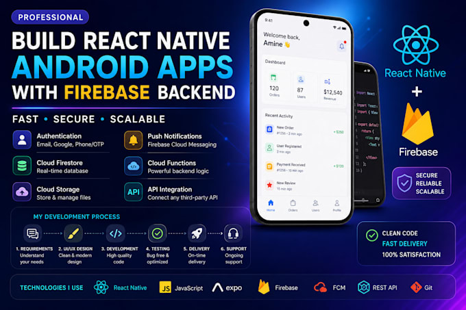 build a react native android app with firebase backend