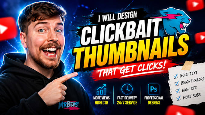 create viral ctr clickbait youtube thumbnails