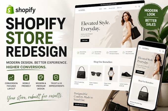 redesign shopify store, one product website seo, boost product page conversion