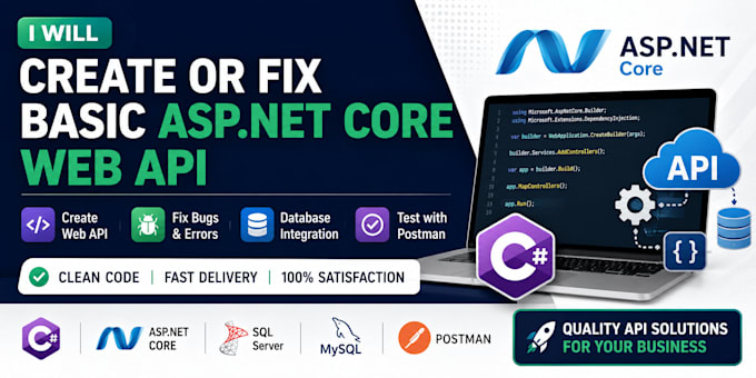 create or fix a basic asp net core web API