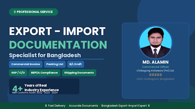 prepare export import documents for bangladesh garments