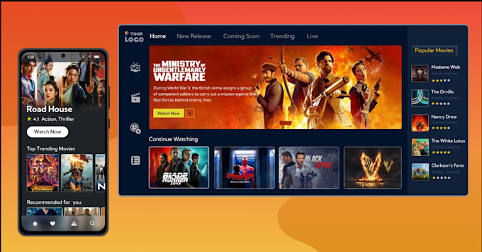 develop ott vod streaming app for android, ios and web