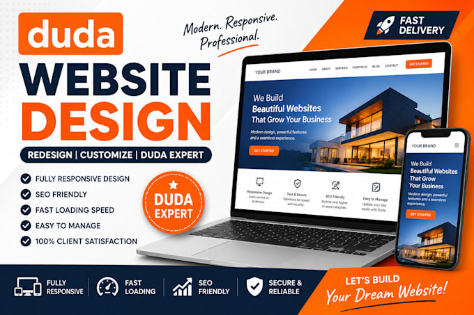 design, customize,duda redesign or build a responsive duda website
