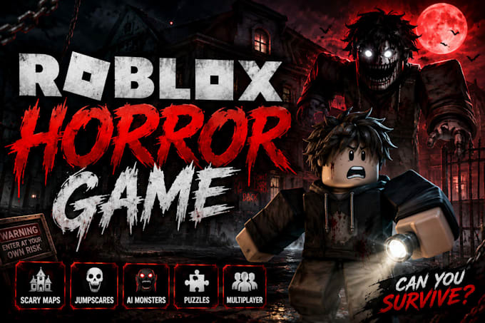 make a custom roblox horror game, scary, roblox jumpscare