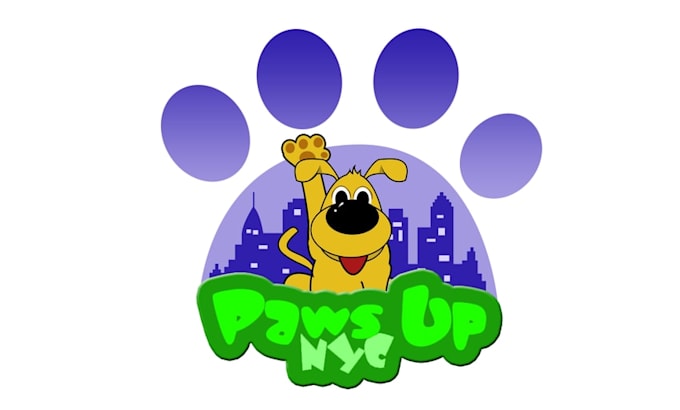 create vibrant pet care service logo for paws up NYC