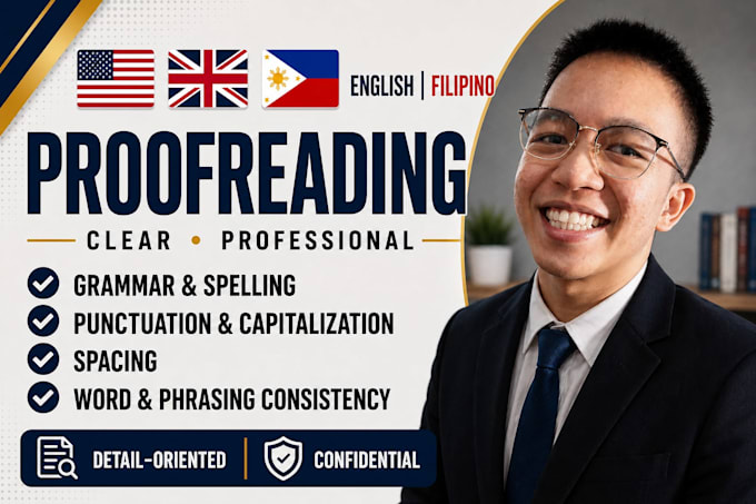 proofread english and tagalog documents or other content