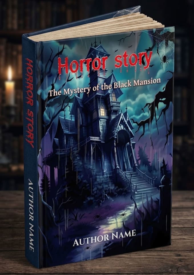 design a professional horror book cover and 3d mockup